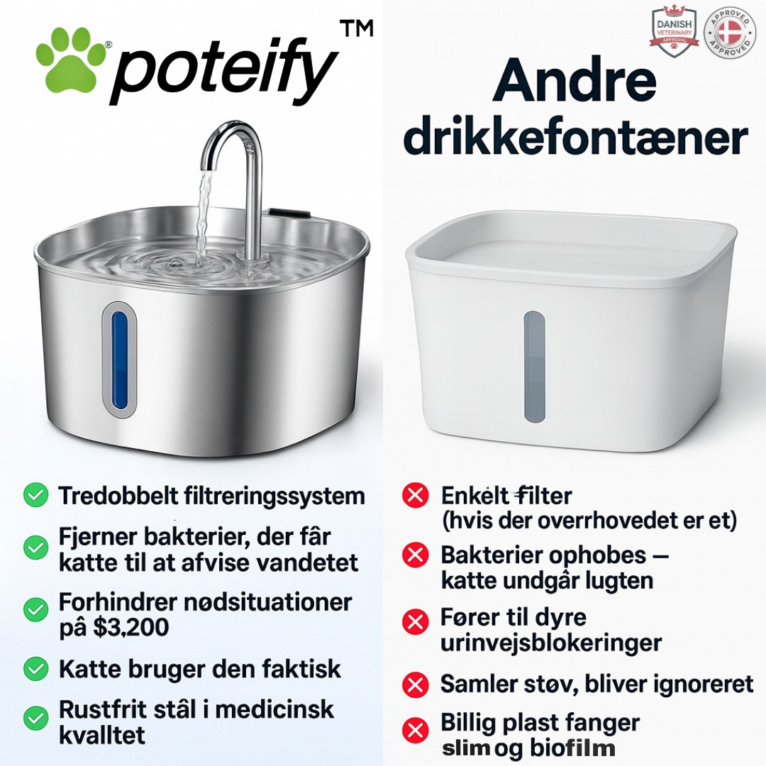 Poteify™ Drikkefontæne i rustfrit stål